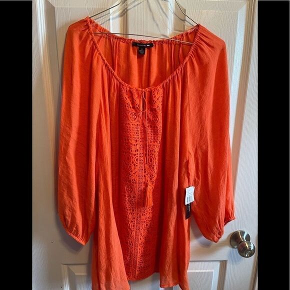 Zac &Rachel NWT woman orange blouse sz 2X - Picture 1 of 5